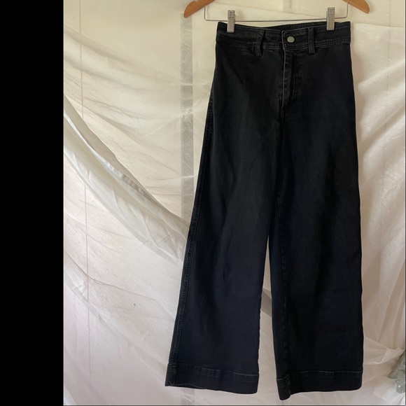 H&M black cropped wide leg jeans - Picture 1 of 4